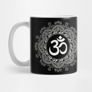 OM mandala in white Mug